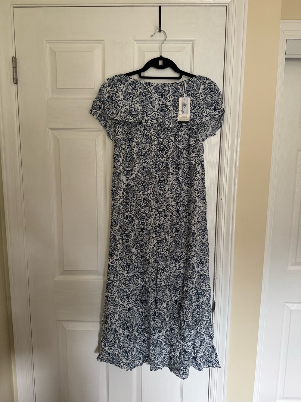 Women's Navy Paisley Midi Dress by
